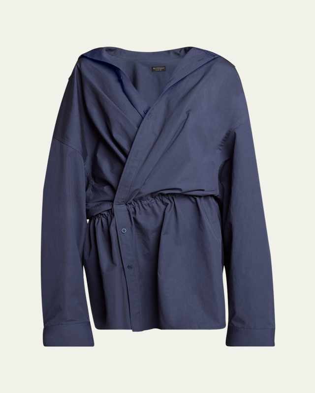 Mini Poplin Asymmetric Dress